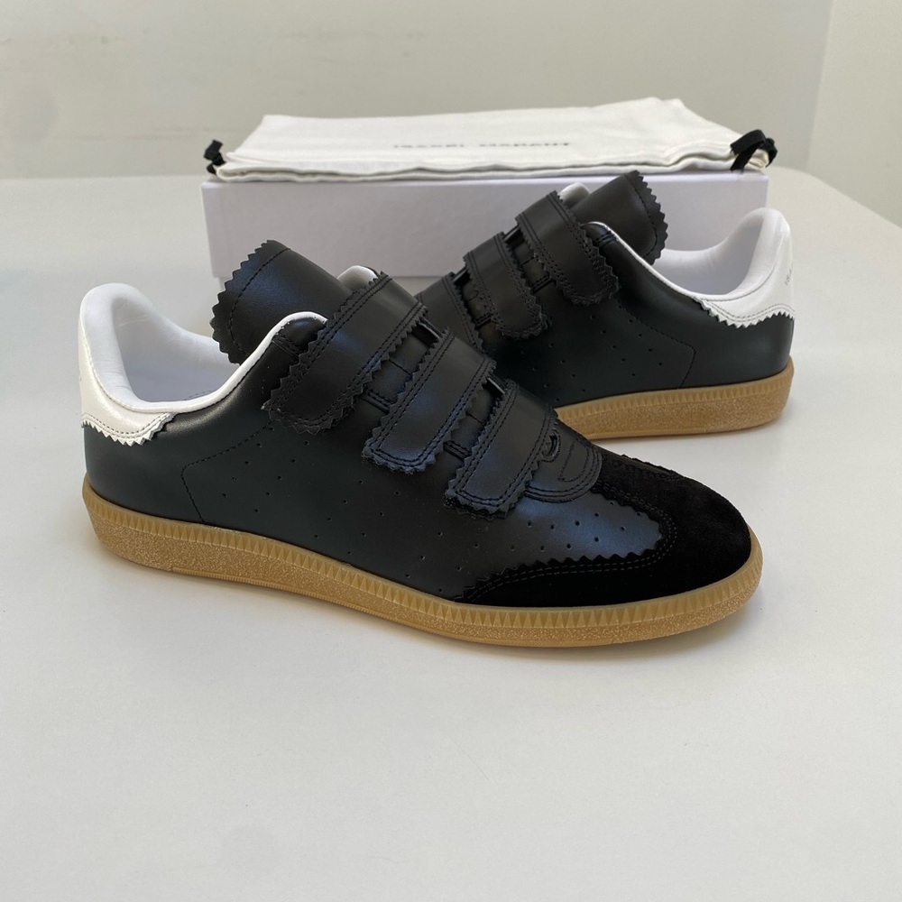 Isabel Marant Beth Sneaker in Black Leather/Gum Sole sz 38 New in Box - Picture 8 of 10